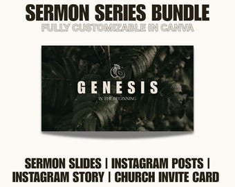 Genesis Sermon Graphics Bundle | Editable Canva Templates for Churches