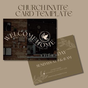 Church Invite Card Template | Coffee Theme | Canva Digital Download