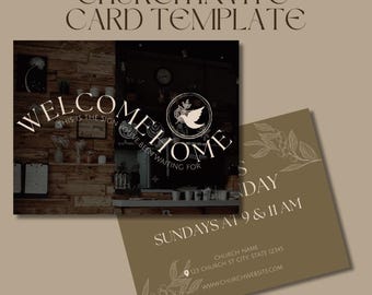 Church Invite Card Template | Coffee Theme | Canva Digital Download