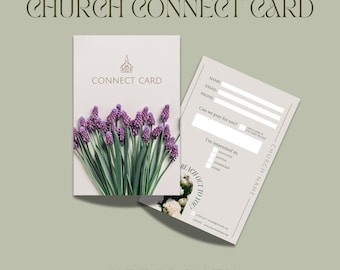 Simple Spring Church Connect Card | Customizable Template in Canva