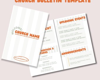 Fun Church Bulletin Template | Canva Template | Instant Download