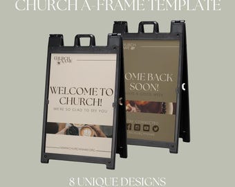 Coffee & Community | Digital Canva Template | A-Frame Sign for Churches