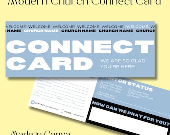 Modern Church Connect Card Template | Canva Editable Design