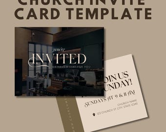 Church Invite Card Template | Coffee Theme | Canva Digital Download