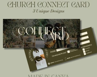 Earth-Inspired Church Connect Card Template | Canva Editable Digital Download