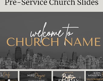 Modern Pre-Service Church Slides | Canva Template