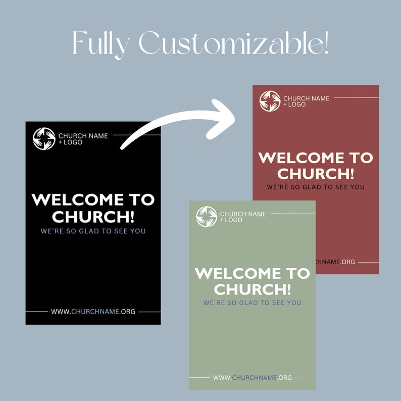 Modern Church A-frame Signs Template - Etsy