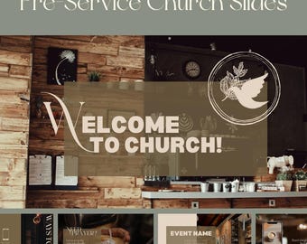 Church Pre-Service Slides | Coffee Theme Canva Templates