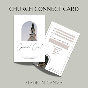 Digitale Simple Church Connect-kaartsjabloon | Bewerkbaar in canvas | Modern en minimaal ontwerp voor kerken