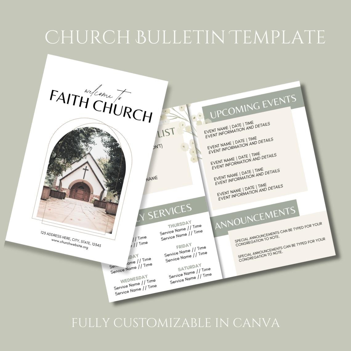 Simple Church Bulletin - Etsy