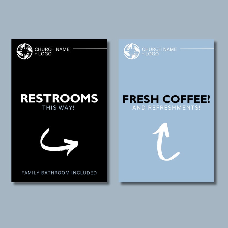 Modern Church A-frame Signs Template - Etsy