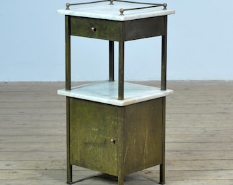 brass bedside table, circa 1900