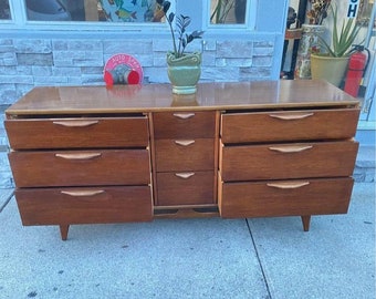 Mid Century Modern Walnut Dresser - Retro Danish Style Bedroom Furniture - Handcrafted Wooden Chest of Drawers - Unique Home Decor