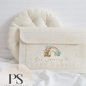 Pregnancy/Maternity Notes Folder | Personalised New Baby | Teddy Bear Folder | Felt Folder | Rainbow Baby | IVF Journey | Document Folder
