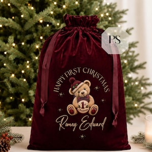 Personalised Christmas Sack | Luxury Velvet Santa Sack | Custom Christmas Delivery Bag | Luxury velvet custom santa sack image 5