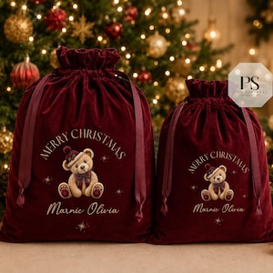 Personalised Christmas Sack | Luxury Velvet Santa Sack | Custom Christmas Delivery Bag | Luxury velvet custom santa sack image 3