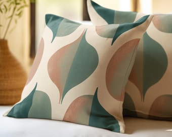 Mid Century Modern Geometric Pillow, Abstract Retro Cushion Cover, Boho Earth Tone Decor, Minimalist Throw Pillow, Modern Living Room Accent
