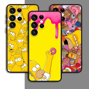 Custodia per telefono con motivo Simpsons Art per Samsung A55 A54 A15 A16 S23 S24 S25 FE Note Ultra Galaxy / per iPhone 11 12 13 14 15 16 XS XR Plus Pro Max