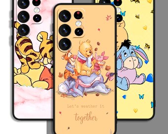 Friends Pooh Cartoon Funny Art Phone Case For Samsung A54 A53 S21 S23 S24 FE Ultra Galaxy / For iPhone 7 8 11 12 13 14 15 XS XR Plus Pro Max