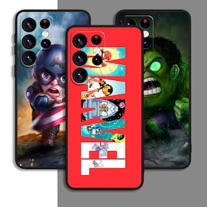 Superhero Avengers Cool Art Phone Case For Samsung A54 A53 S21 S23 S24 FE Note Ultra Galaxy / For iPhone 11 12 13 14 15 XS XR Plus Pro Max