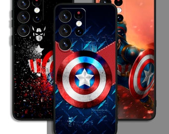 Hero America Captain Art Phone Case For Samsung A54 A53 S21 S22 S23 S24 FE Note Ultra Galaxy / For iPhone 11 12 13 14 15 XS XR Plus Pro Max