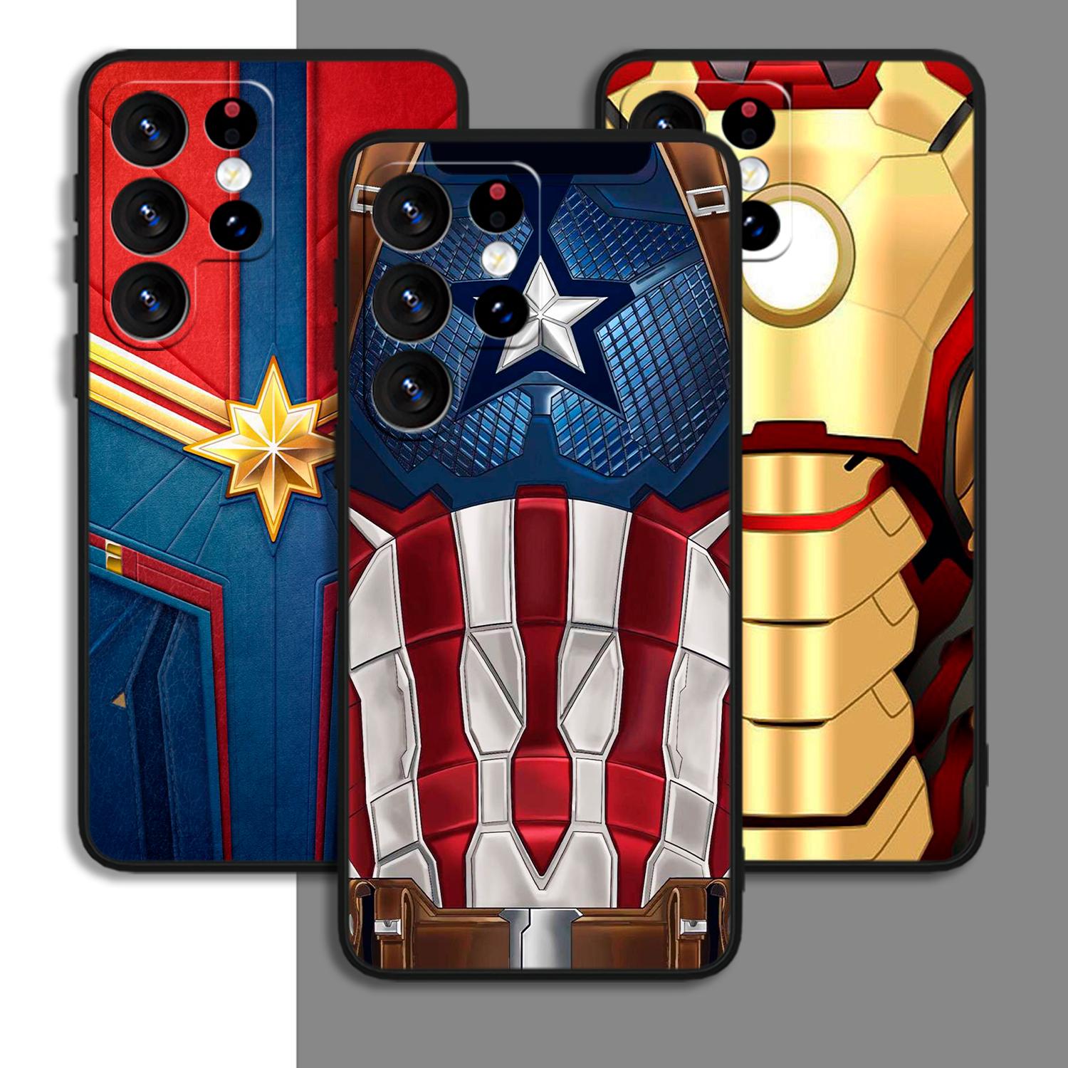 Superhero Avengers Cool Art Phone Case For Samsung A55 A54 A16 S23 S24 S25 FE Note Ultra Galaxy / For iPhone 13 14 15 16 XS XR Plus Pro Max