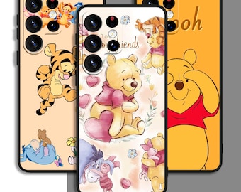 Friends Pooh Cartoon Funny Art Phone Case For Samsung A54 A53 S21 S23 S24 FE Ultra Galaxy / For iPhone 7 8 11 12 13 14 15 XS XR Plus Pro Max