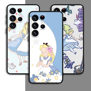 Etui na telefon z motywem kreskówki Alicja w Krainie Czarów do Samsung A54 A53 S21 S23 S24 FE Ultra Galaxy / do iPhone'a 8 11 12 13 14 15 XS XR Plus Pro Max