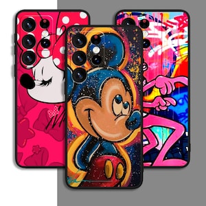 Custodia per telefono con motivo Topolino e Minnie, per Samsung A54 A53 S21 S23 S24 FE Ultra Galaxy / per iPhone 7 8 11 12 13 14 15 XS XR Plus Pro Max