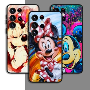 Custodia per telefono con motivo a cartoni animati Mickey Minnie per Samsung A54 A53 S21 S23 S24 FE Ultra Galaxy / per iPhone 7 8 11 12 13 14 15 XS XR Plus Pro Max