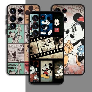 Custodia per telefono con motivo Topolino e Minnie, divertente e artistica, per Samsung A54 A53 S21 S23 S24 FE Ultra Galaxy / per iPhone 8 11 12 13 14 15 XS XR Plus Pro Max