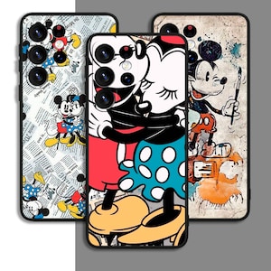Custodia per telefono con motivo Mickey Minnie e cartoni animati, divertente, per Samsung A54 A53 S21 S23 S24 FE Ultra Galaxy / per iPhone 8 11 12 13 14 15 XS XR Plus Pro Max