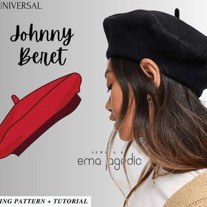 Johnny French Beret Sewing Pattern / Universal size / Instant Delivery