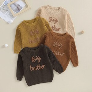 Children letter embroidery knitted tops, kids pullover, baby sweaters, baby boy fashion, cute, autumn, winter, 1-5Y