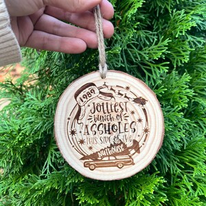 Christmas Vacation Natural Wood Engraved Ornament