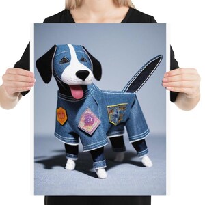 Kid Decor Fabric Dog, Fabric Art For Child's Room, Fabric Dog Poster, Home Decor, Nursery Wall Art
