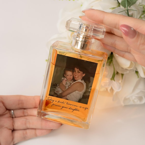 Customized Photo Perfume Bottle, Personalized Wedding Mother of the Bride Gift, Mother Of the Groom Wedding Gift