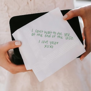 Pañuelo bordado para novio, pañuelo con mensaje personalizado, regalo de boda para el novio de la novia, regalo para el futuro esposo