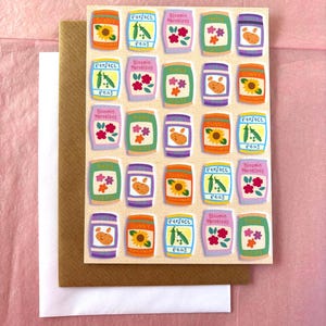 Semillas, jardinería, diversión, arte, en blanco, mate texturizado, tarjeta de felicitación