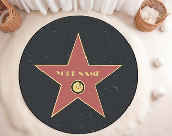 Custom Hollywood Walk of Fame Rugs, Fame Rug, Personalized Rug, Hollywood Rug, Walk Of Fame Rug, Hollywood Celebrity Star Custom Name Rugs