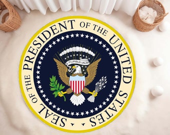 Alfombra con el logotipo del presidente de los Estados Unidos con temática de águila americana en la Oficina Oval, divertida decoración de tapete de oficina