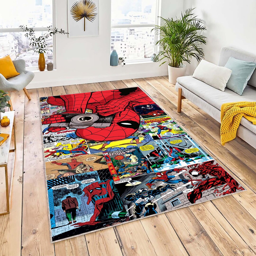 Spiderman Comic Book Cover Rug: Superhero Area Rug - Etsy