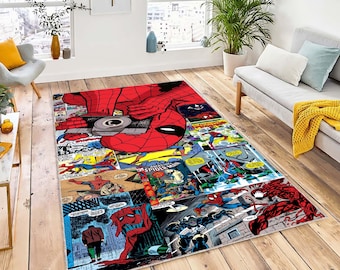 Spiderman Comic Book Cover Rug: Superhero Area Rug
