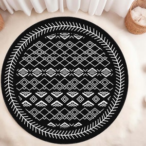Boho Rug, Moroccan Rug, Oriental Rug, Kilim Design Rug, Round Rug, Ethnic Rug, Oushak Design Rug, Circle Rug, Non Slip Based Rug