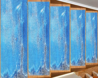 Alfombra oriental para escaleras, alfombra azul para escaleras, alfombra retro, alfombra teñida para escaleras, alfombra con estampado antiguo, alfombra para escalones, alfombra para escaleras