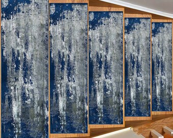 Tappeto moderno per gradini, tappeto per gradini, tappeto per scale con motivi tradizionali, corridore per scale, tappeto per pianerottolo, tappeto decorativo per pianerottolo per scale