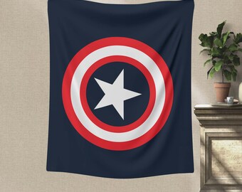 Captain America Shield Tapestry: Superhero Wall Art, Comic Decor