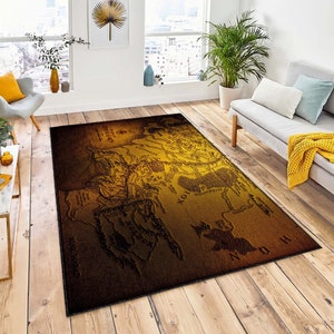 Der Herr der Ringe Karte, personalisierter Teppich, Filmteppich, Thementeppich, Beliebter Filmteppich, Designerteppich, Wohnkultur, Fantastischer Teppich