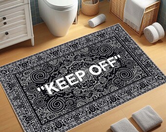 Alfombrilla de baño Keep Off, alfombra Keep Off, decoración Keep Off, alfombra de baño, alfombra de baño, alfombra de baño, 40 x 60 cm, 16 x 24 inc, alfombra lavable, alfombra decorativa para baño