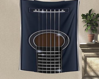 Wandtapijt akoestische gitaar: muurkunst muziekkamer